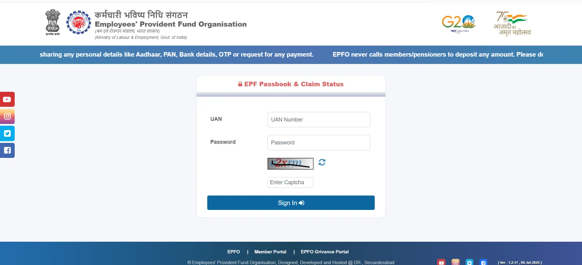 Steps for EPFO Passbook Login